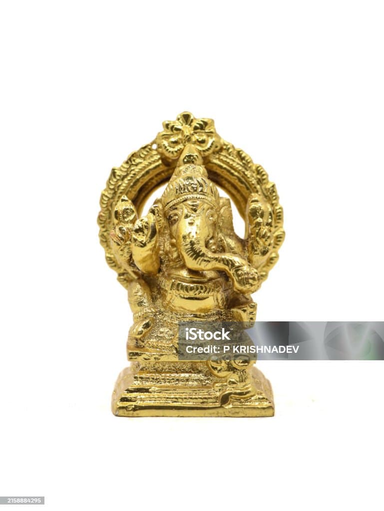 Brass Ganesha Idol 2 - View 1