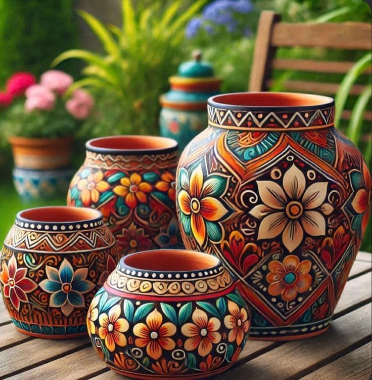 Hand-Painted Ceramic Vase 4 - View 1