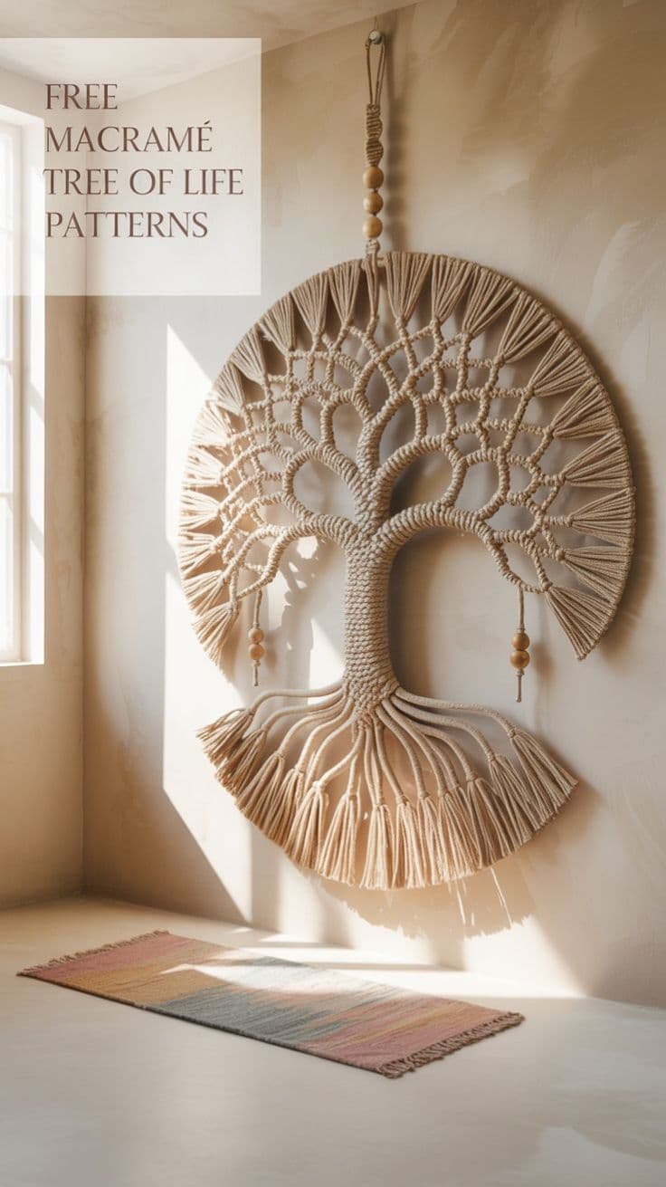 Macramé Tree of Life Wall Hanging - View 1
