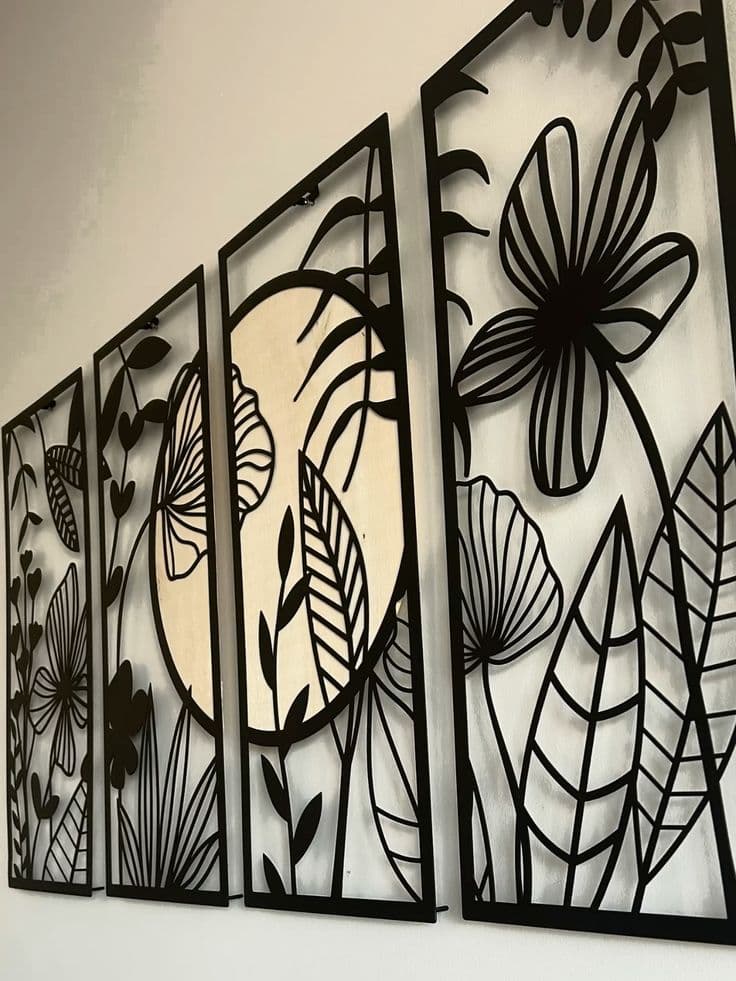 Metal Tribal Wall Art Panel – Design 34 - View 1