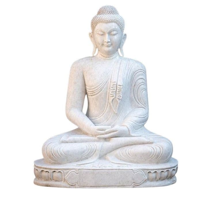 Marble Buddha Meditation Statue – Design 36 - View 1