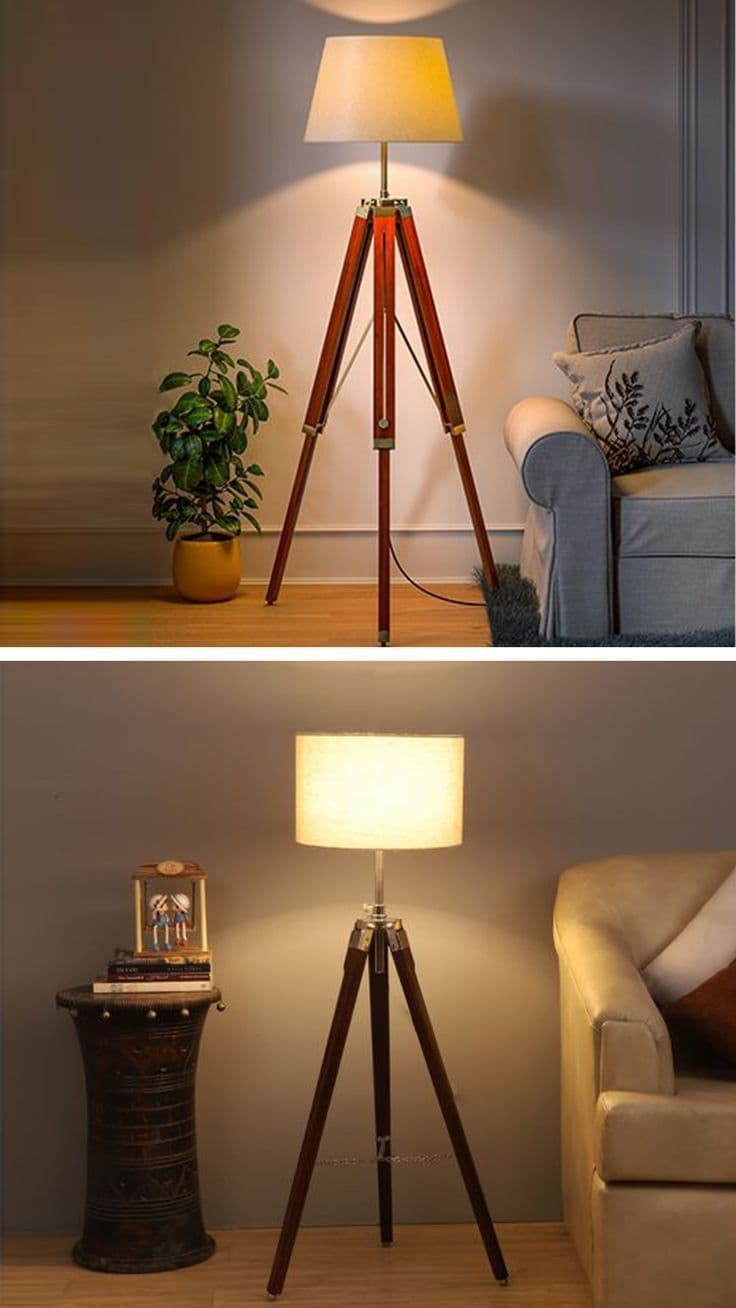 Wooden Tripod Floor Lamp – Variant 14 - View 1