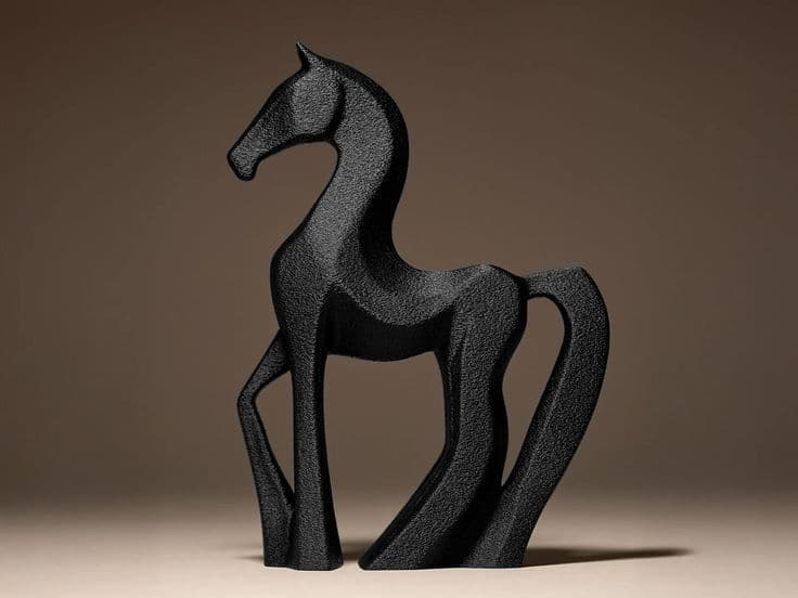 Elegant wooden horse figurine symbolizing strength and sophistication. - View 1