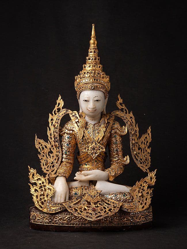 Marble Buddha Meditation Statue – Design 36 - View 1